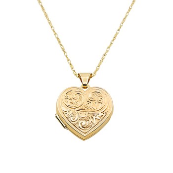 9ct Gold 2.6g 18 inch Locket with Chain